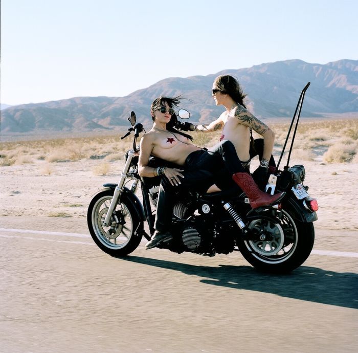 Girls on a motorcycle in Deyan